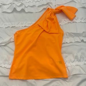 SHEIN orange one shoulder top. Size 6